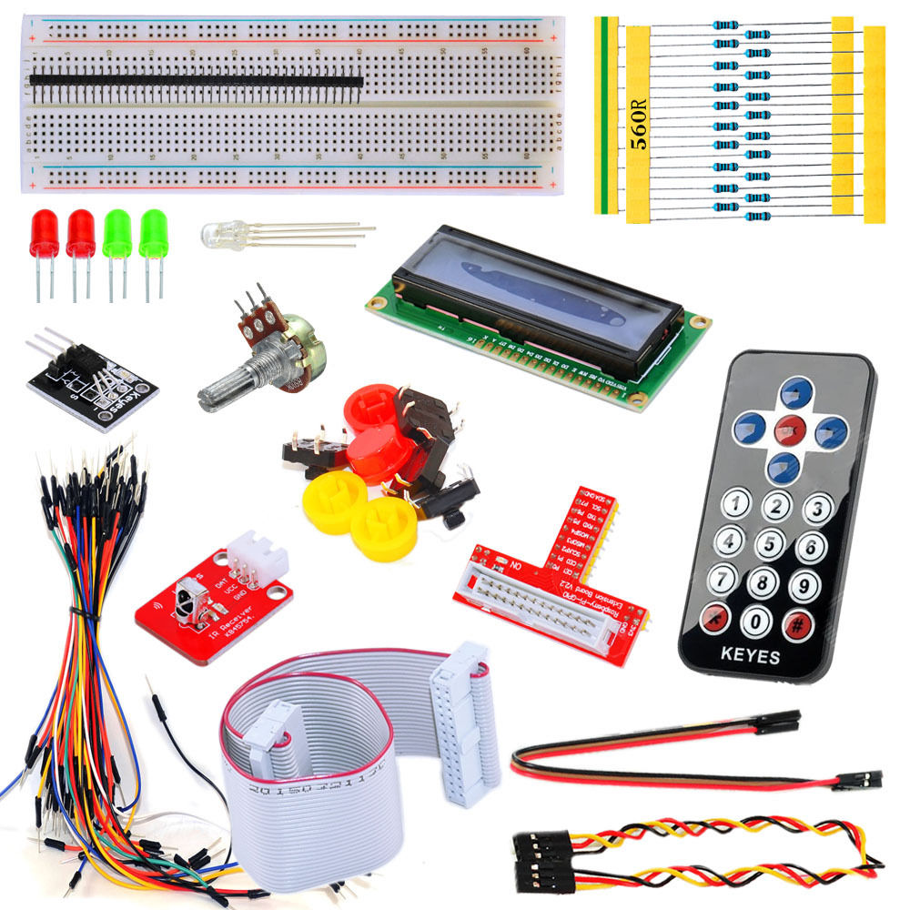 KEYES 라즈베리 파이 용 전자 부품 팩 (리모컨 검정색)