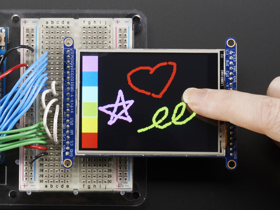 2.8인치 TFT LCD  터치스크린 보드, MicroSD Socket 내장  - ILI9341 / 2.8inch TFT LCD with Touchscreen Breakout Board w, MicroSD Socket - ILI9341 [1770]