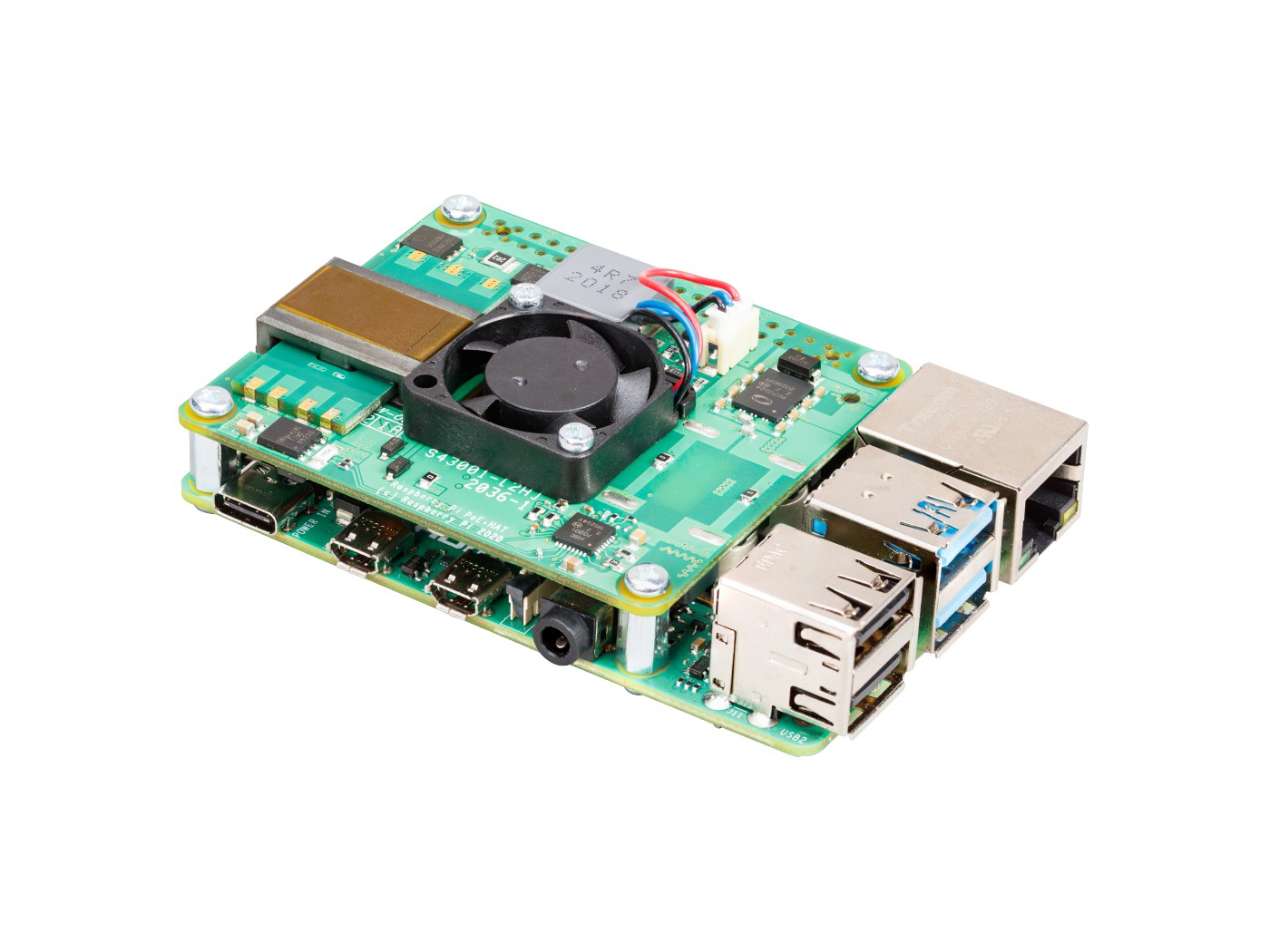 [106990388]Raspberry Pi PoE+ HAT for Raspberry Pi 4B/3B+