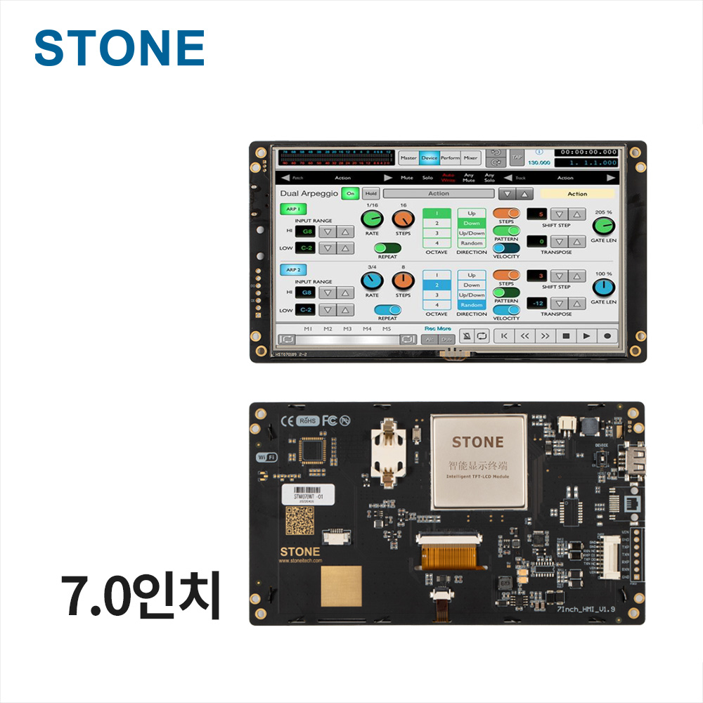 산업용 HMI LCD 디스플레이 7.0인치 800×480 갑압식 STWA070WT