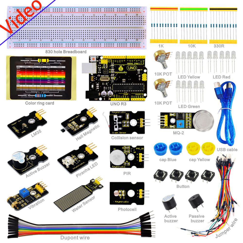 Arduino 센서 용 UNO 센서 스타터 키트 LED 레지스터 브레드 보드 PDF k3