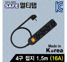 [강원전자] 넷메이트 NM-SB415 SAFE 멀티탭 4구 접지 (블랙)